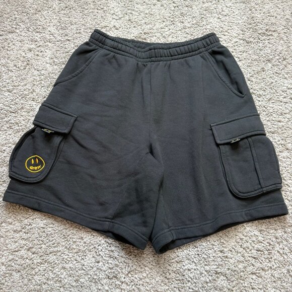 Drew House Justin Beiber Black Cargo Sweat Shorts Size Small EUC - Picture 1 of 9